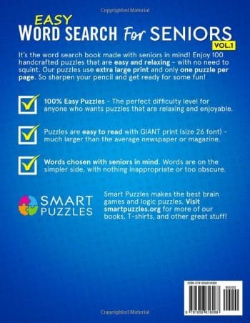 Easy Word Search For Seniors: Extra Large Print & One Puzzle Per Page - Vol. 1 - Image 2